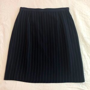 Navy Blue Pinstripe Pencil Skirt